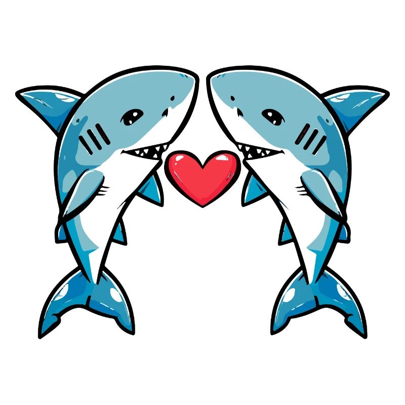 Couple de requins Saint-Valentin