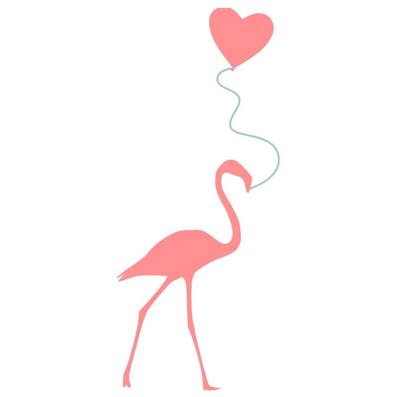 Flamingo mit Herzluftballon