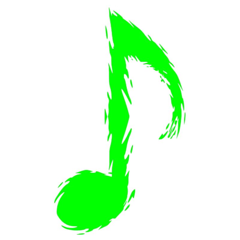 Music note Green. Light green. Vector