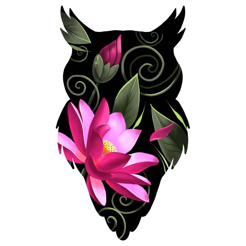 Eule mit Blumen