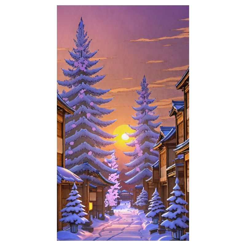 Coucher de soleil d’hiver dans un
