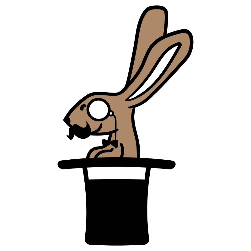 Sir Rabbit Monocle Lunettes Barbe Chapeau Haut de Forme Sorcier