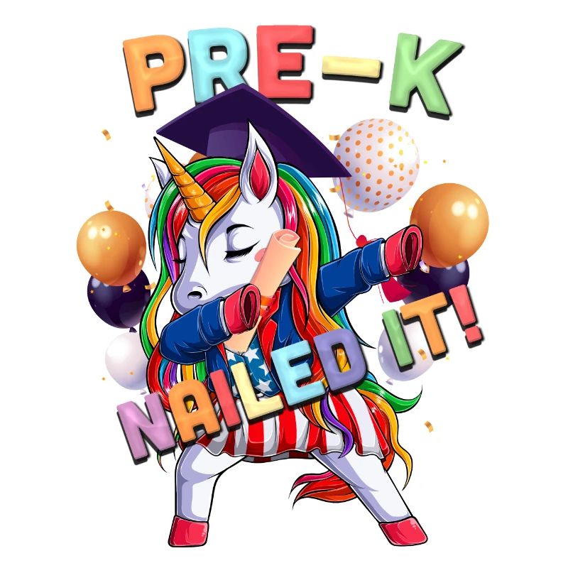 Dab une licorne devant K diplômé de la classe 2