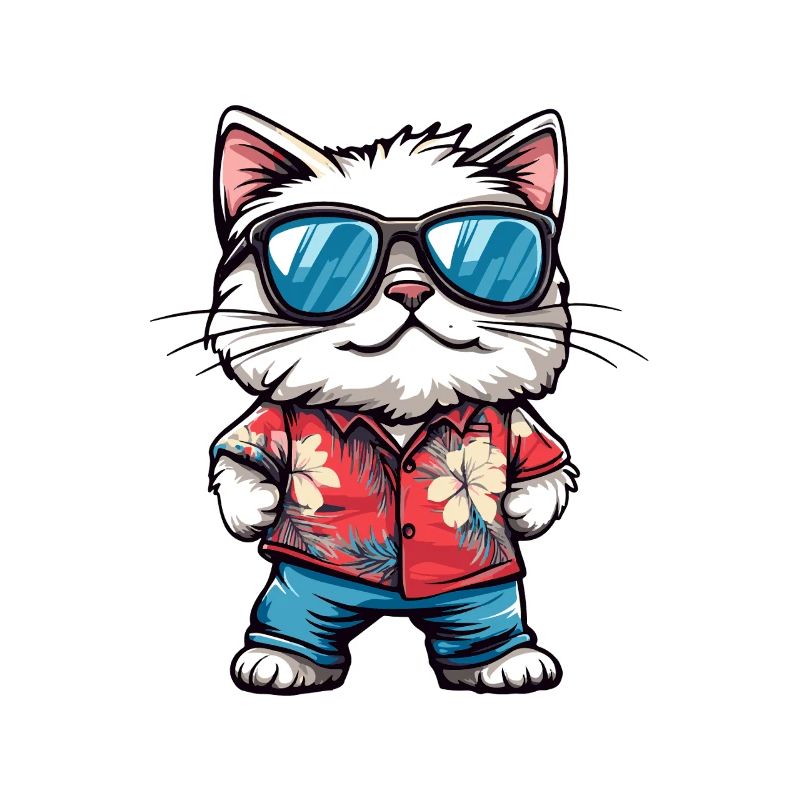 Katze Comic Cool Sommer
