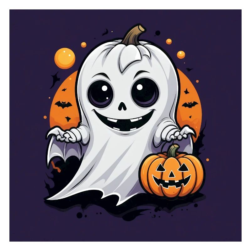 Ghost Ghost Halloween Pumpkin Bat