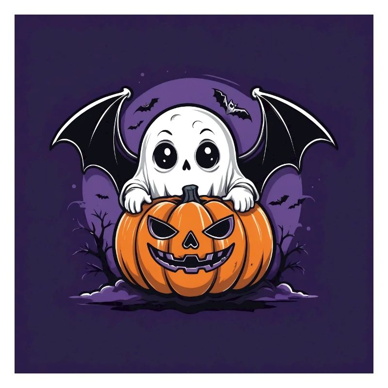 Ghost Ghost Halloween Pumpkin Bat