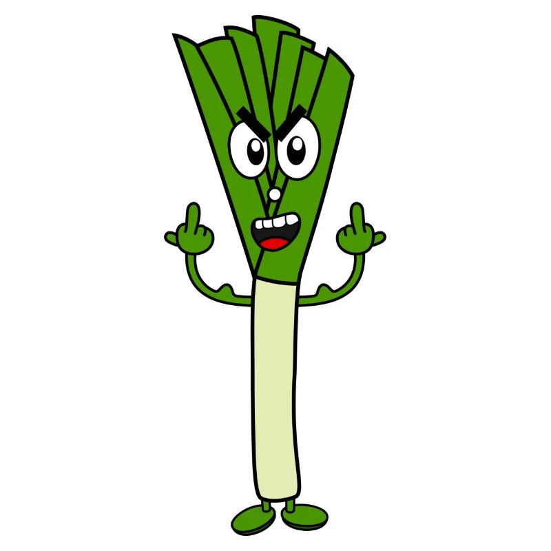 Funny leeks with muscles
