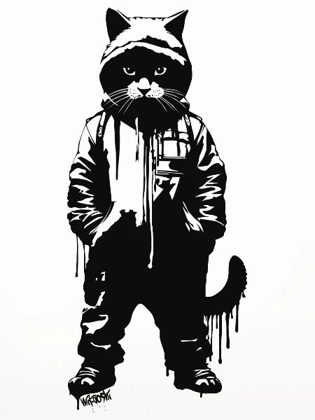 Stencil Cat Cool