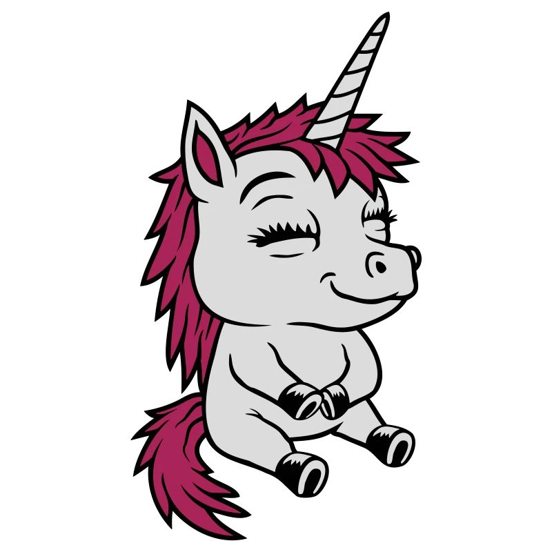 Sedentary little comic unicorn