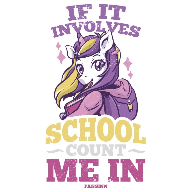 Einhorn Mädchen liebt die Schule Einschulung