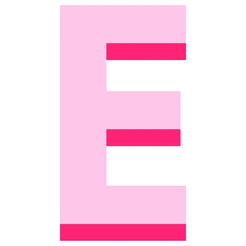 Pop und moderner rosa Buchstabe e