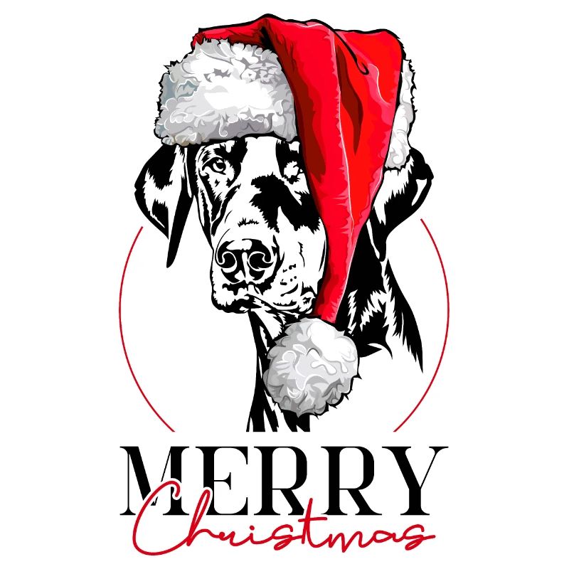 Père Noël Doberman Joyeux Noël Chiens Wilsigns