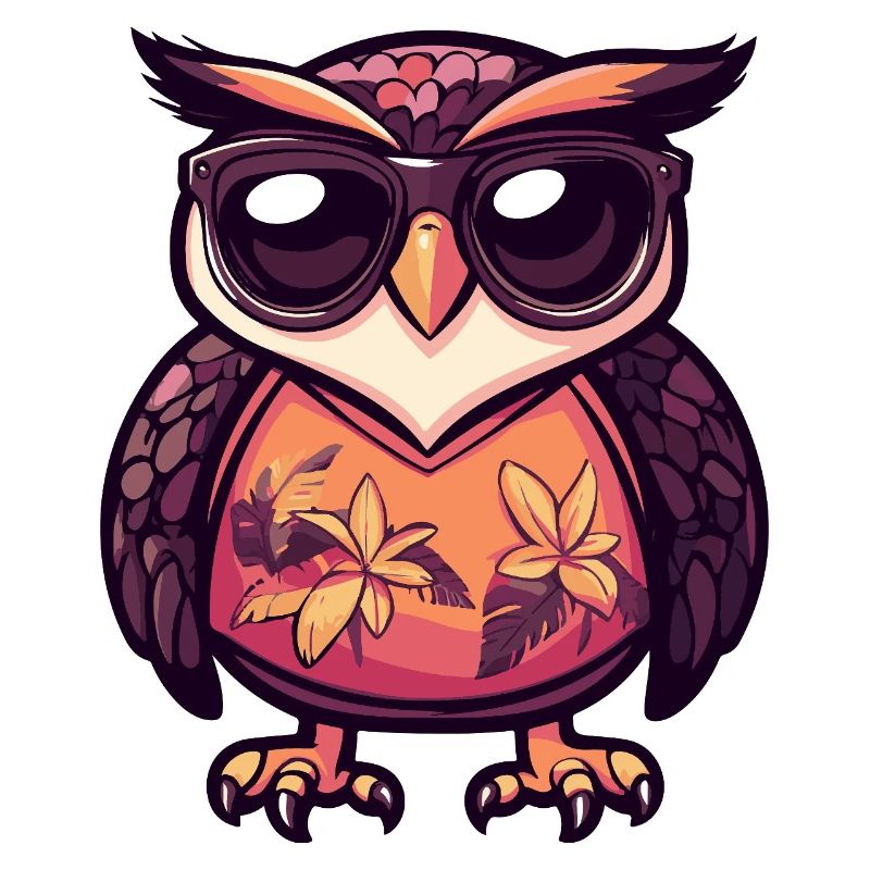 Eule Comic Cool Sommer