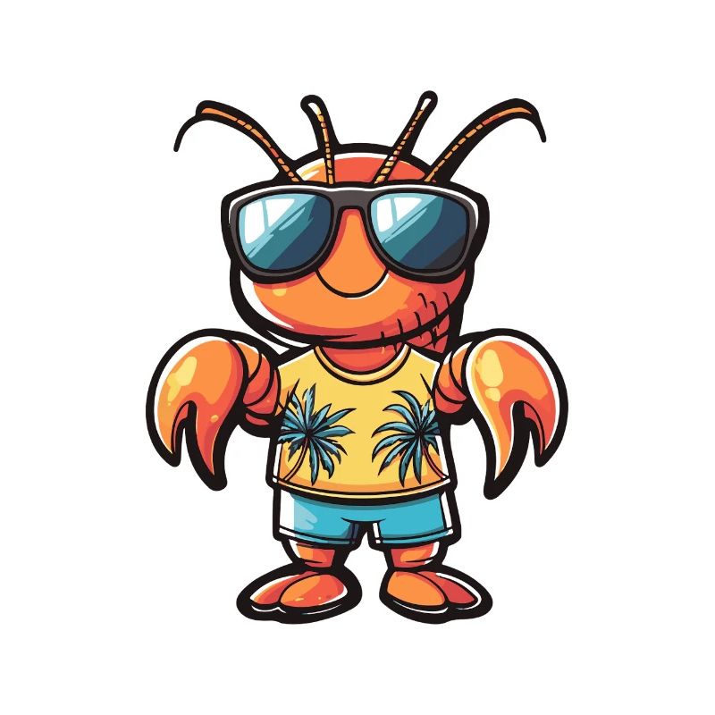 Hummer Krebs Comic Urlaub