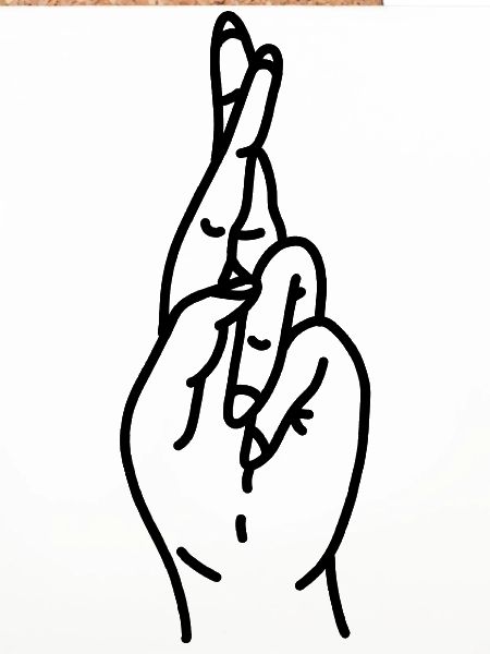 Hand Finger Überkreuzt