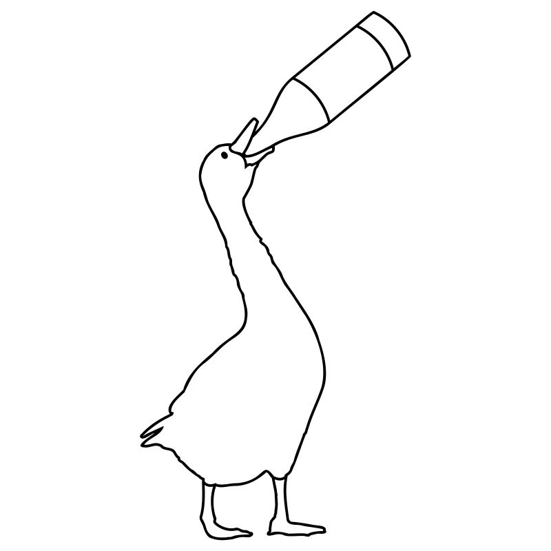 Gans säuft Bier