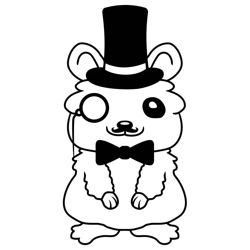 Zylinder Hut Hamster Herr