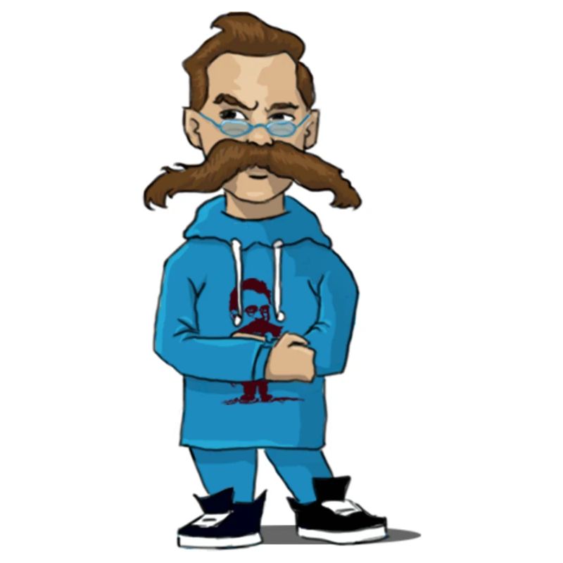 Nietzsche mit blauer Jacke
