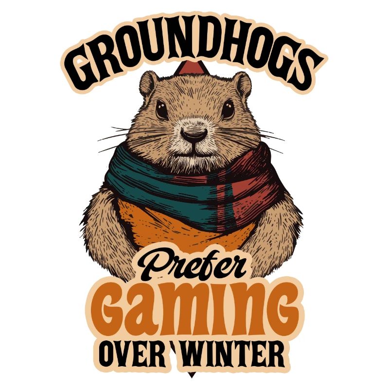 Groundhogs Prefer Gaming Over Winter Fun Design