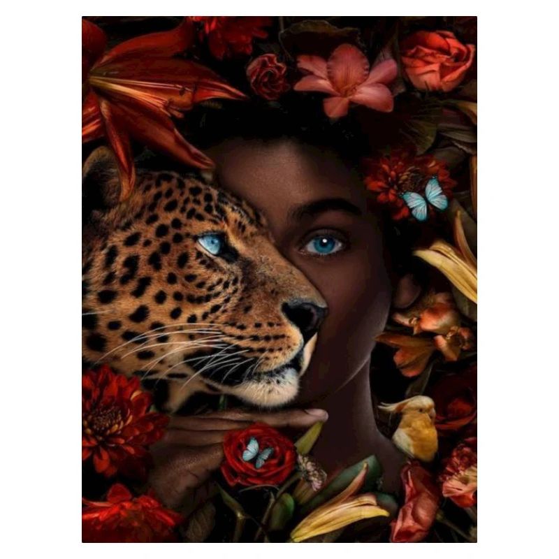Leopard with human face