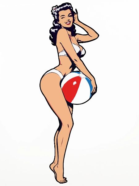 Pin-up-Strandball-Druck