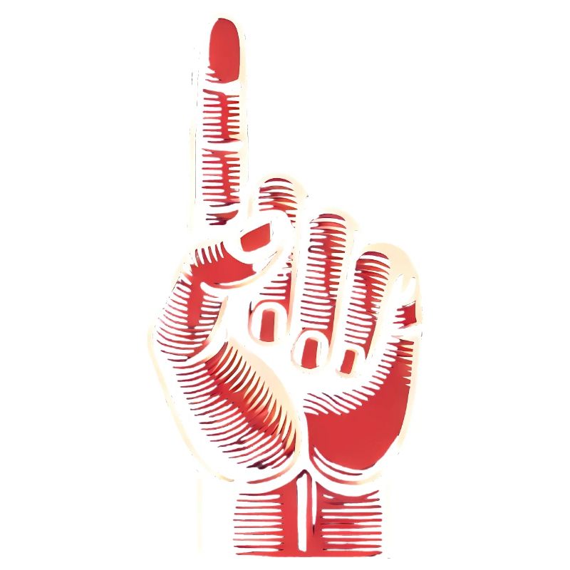 Conception audacieuse de geste de la main rouge