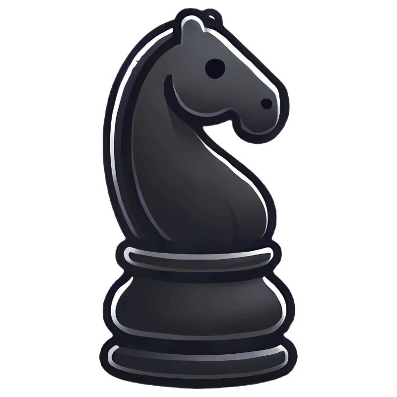 Elégant Chevalier Noir Pièce d’Echec