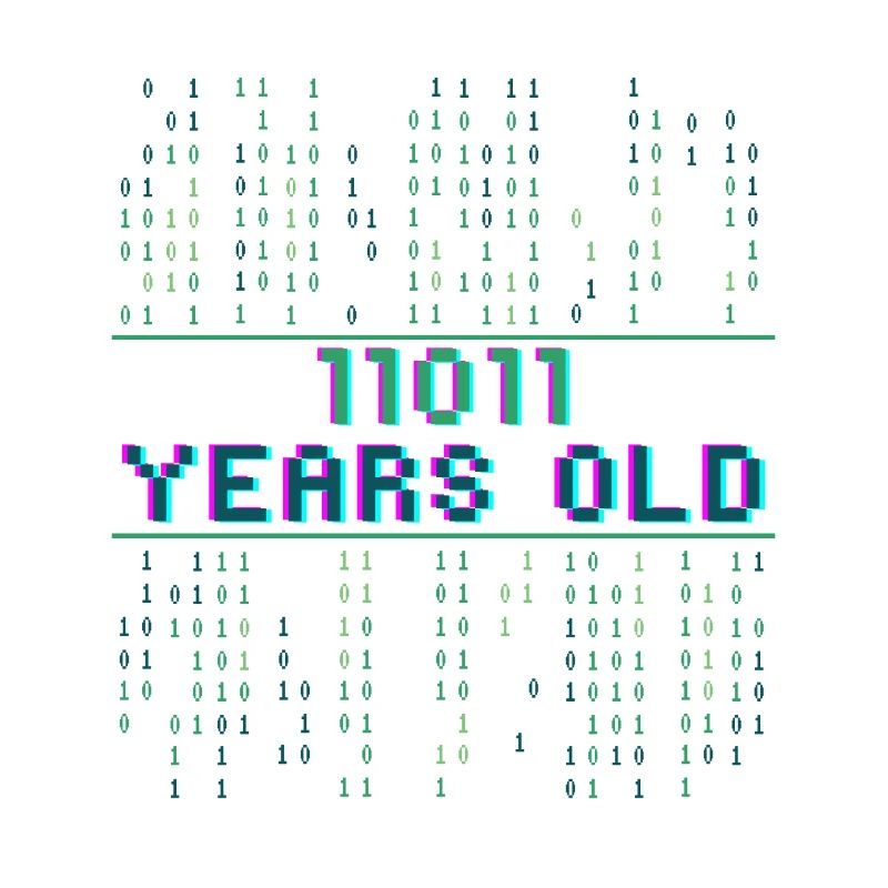 27th Birthday 27 years old Binary Code Coder