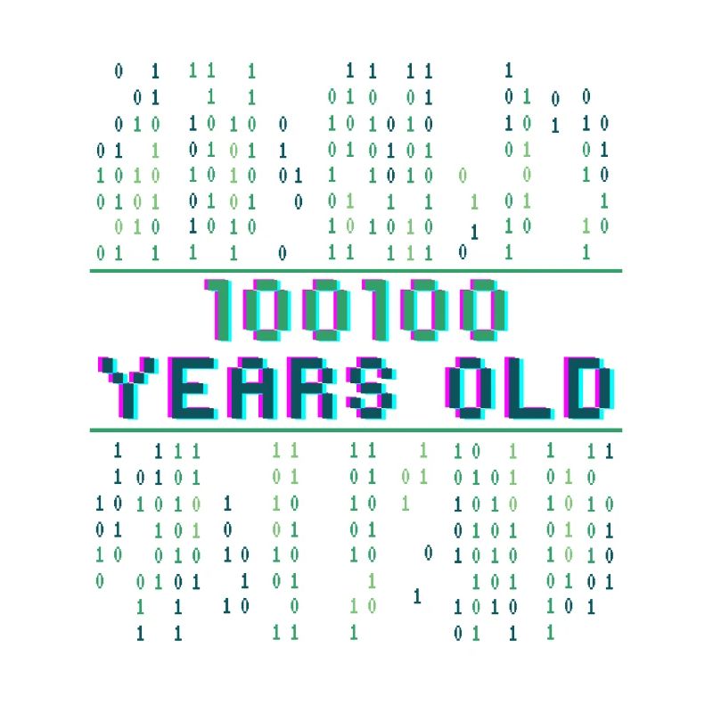 36. Geburtstag 36 Jahre alt Binärcode Informatik