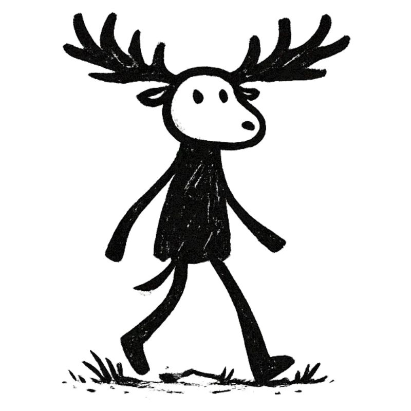 Moose Silhouette im Wald