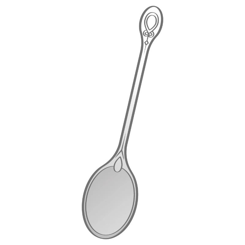 vector drawing silver spoon