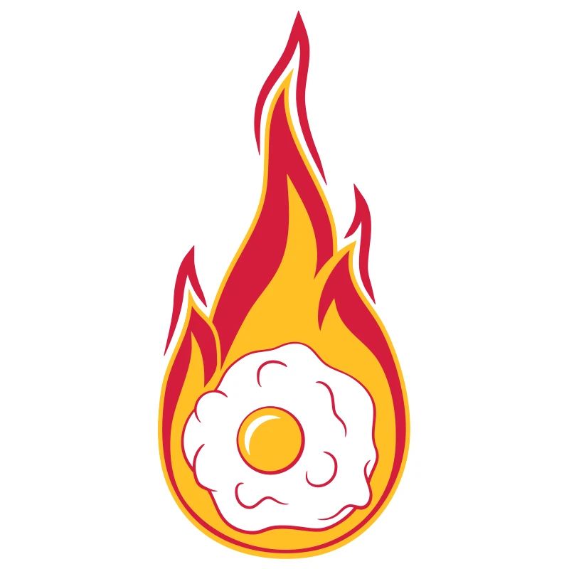 hot fire flames burn torch fried egg cook