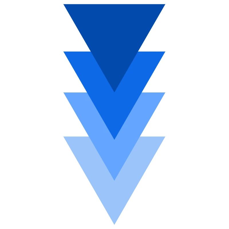 triangle de nuances de la couleur bleu