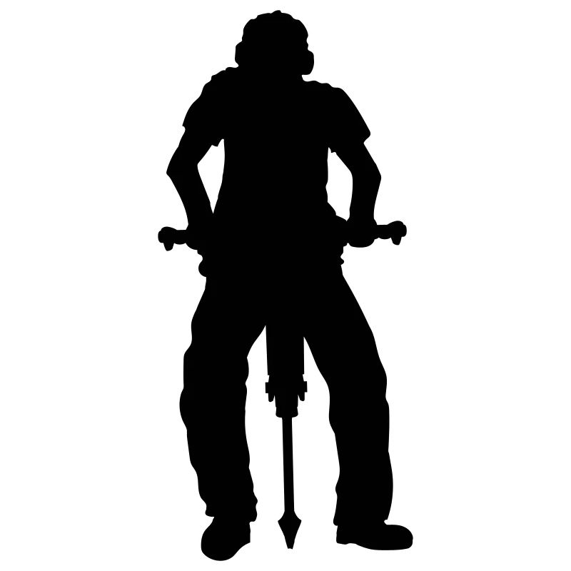Bauarbeiter Presslufthammer Silhouette