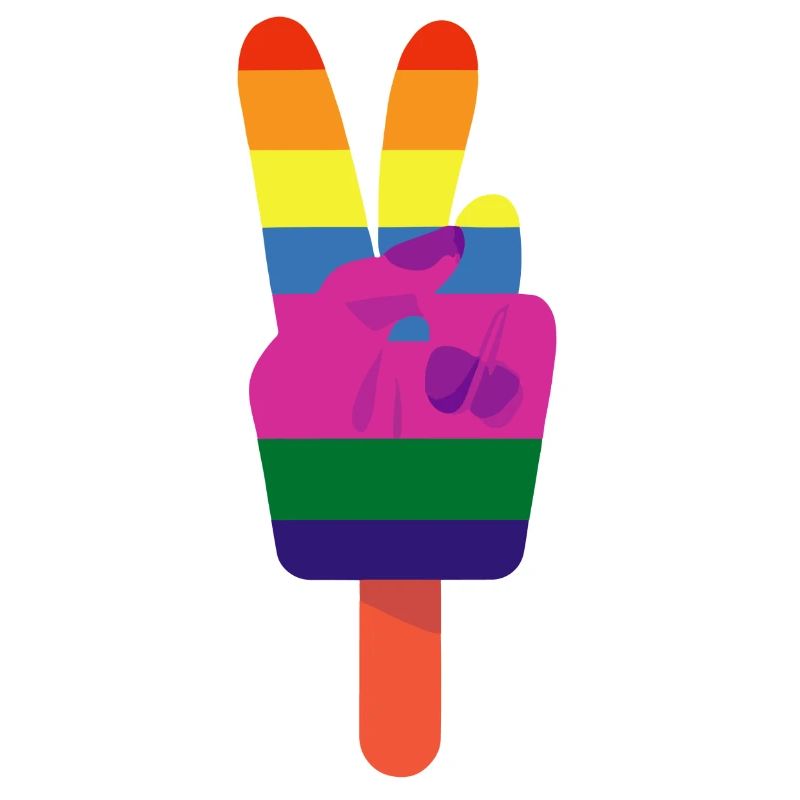 Eis am Stiel Friedenszeichen Peace Regenbogen