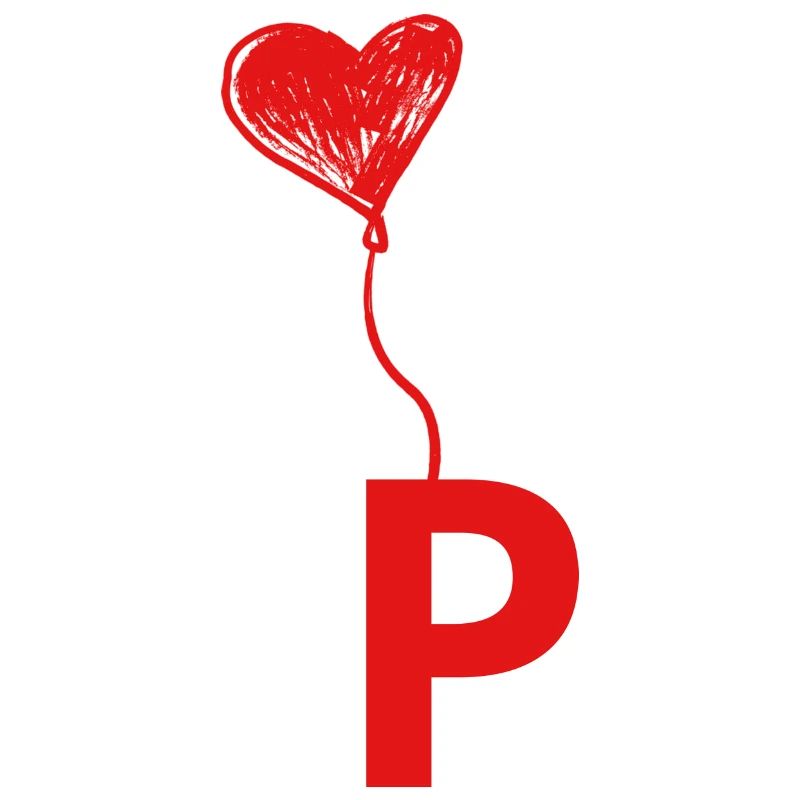 Buchstabe p Herz