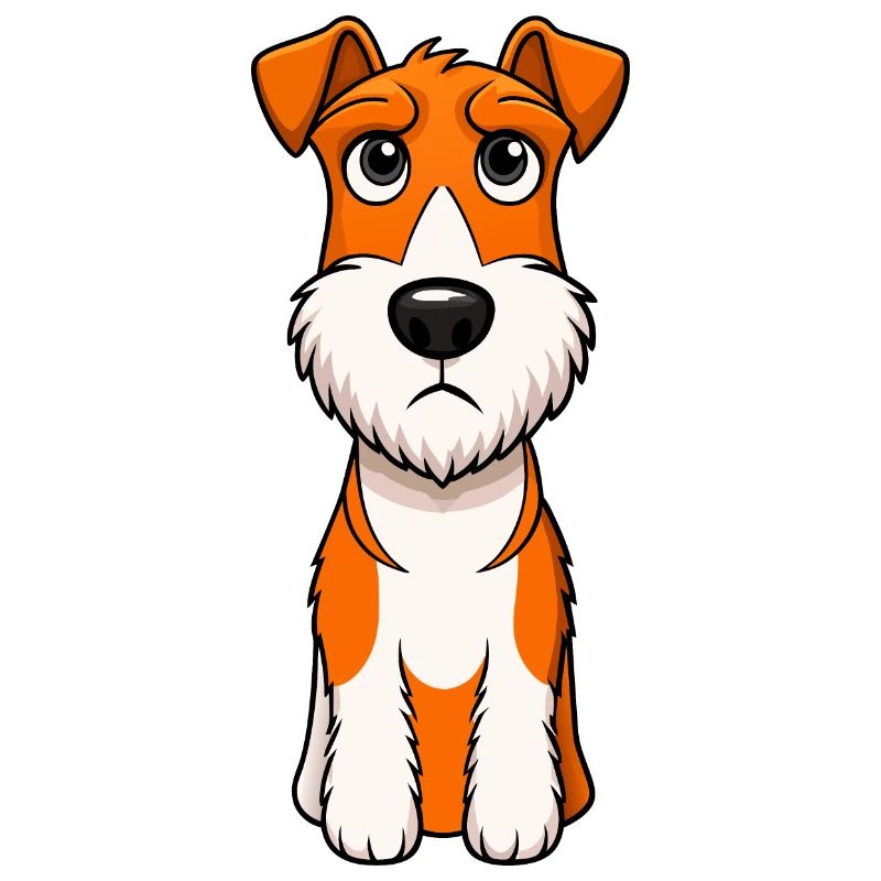 Wire Fox Terrier Pursuing Squirrel Puppy Artwork