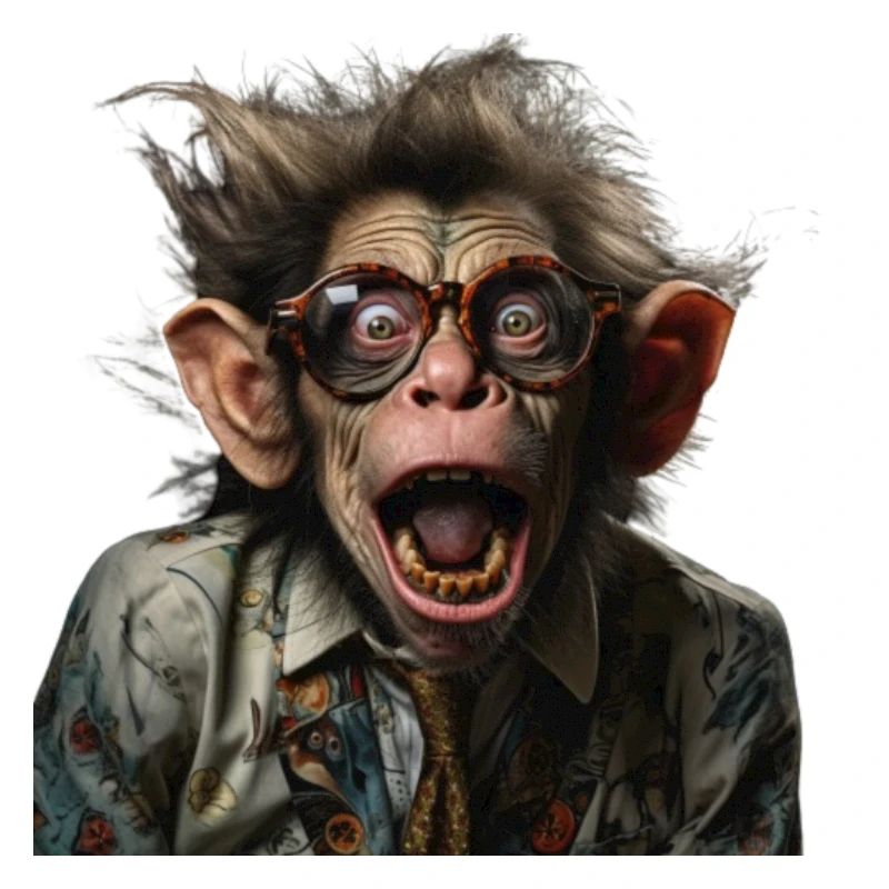 crazy professor monkey