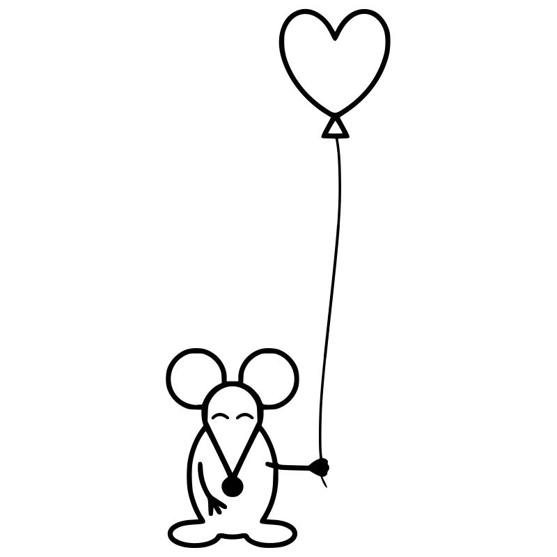 Maus mit Luftbaloon