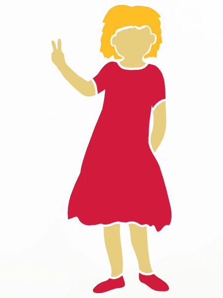 Mädchen Silhouette Peace Zeichen