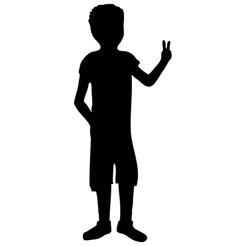 Silhouette little boy Peace