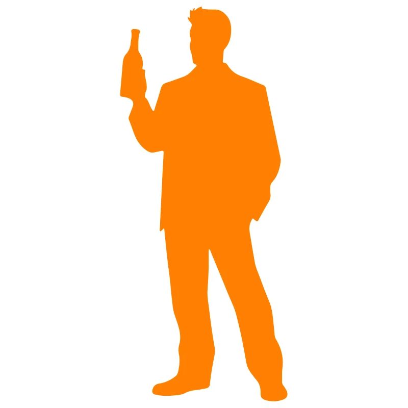 Bachelor Party Celebration Bottle Silhouette
