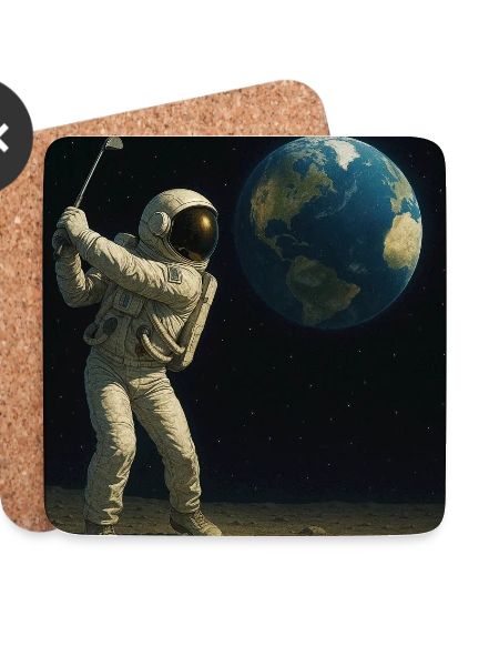 Astronaut Golf auf Mondwelt