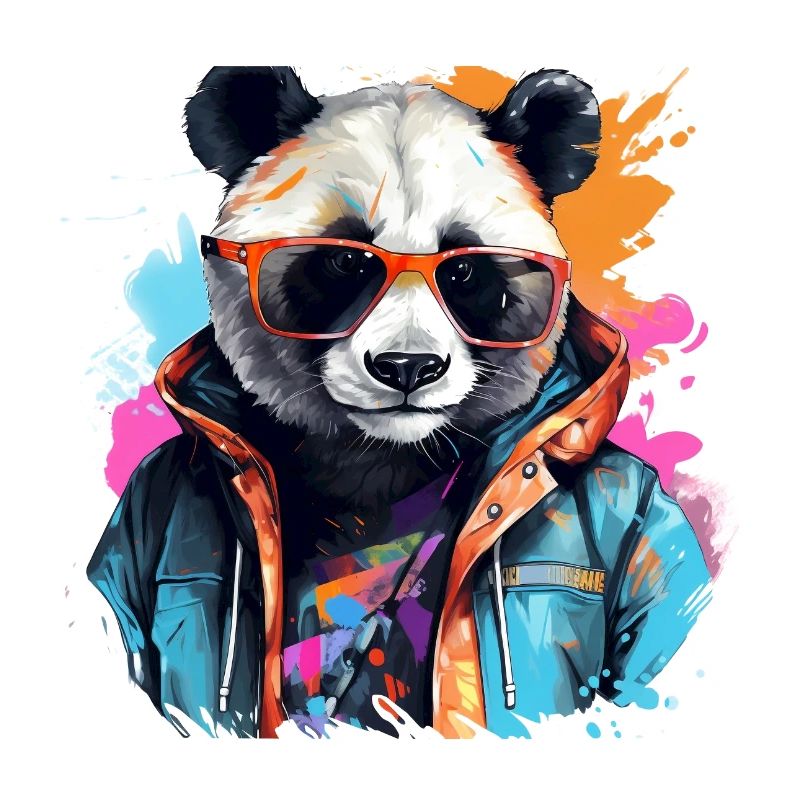 Rogue Panda. Graffiti-style design.