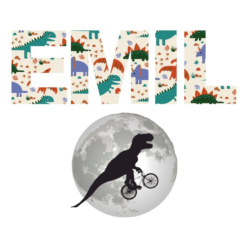 EMIL - Beautiful boy name with dinosaur