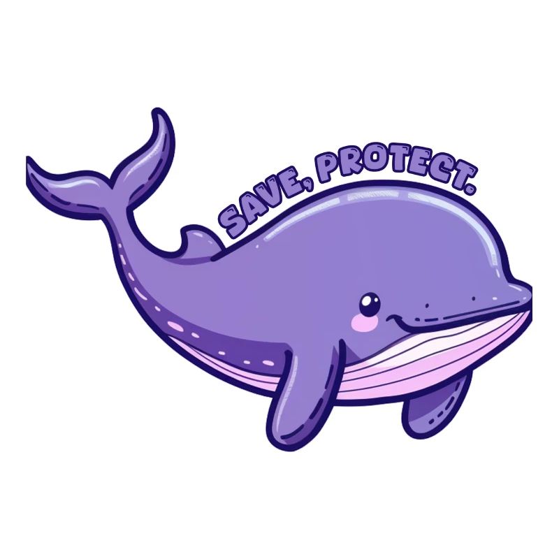 Save Protect - Baleine violette - Sticker