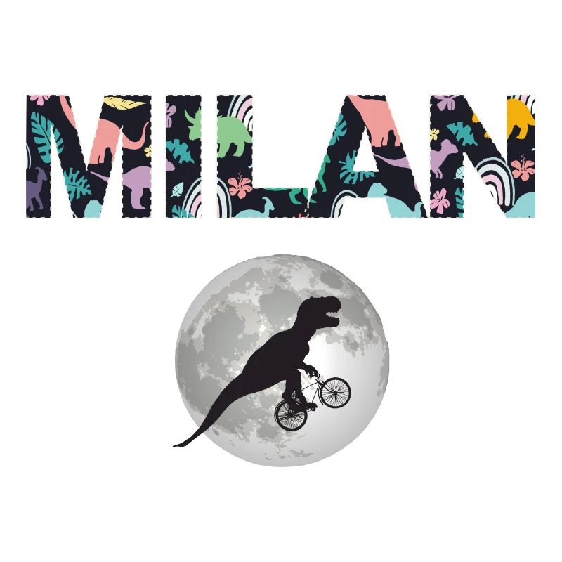MILAN - Beautiful boy name with dinosaur