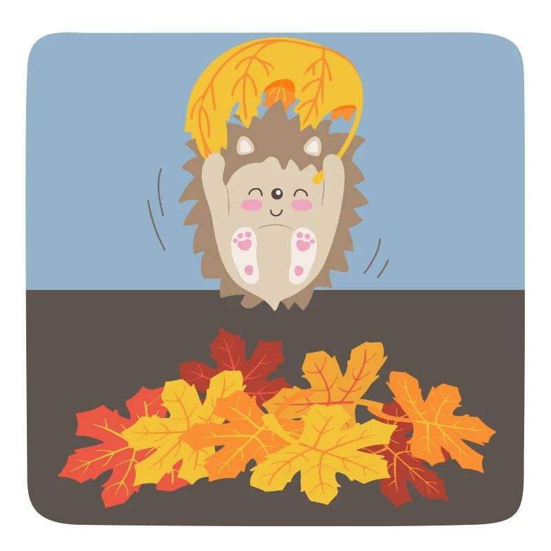 Tender hedgehog with leaf