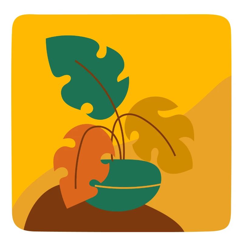 Abstract boho style plants