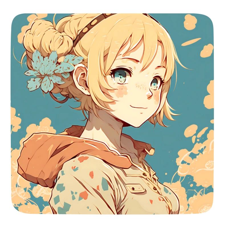 Süßes blondes Anime-Mädchen
